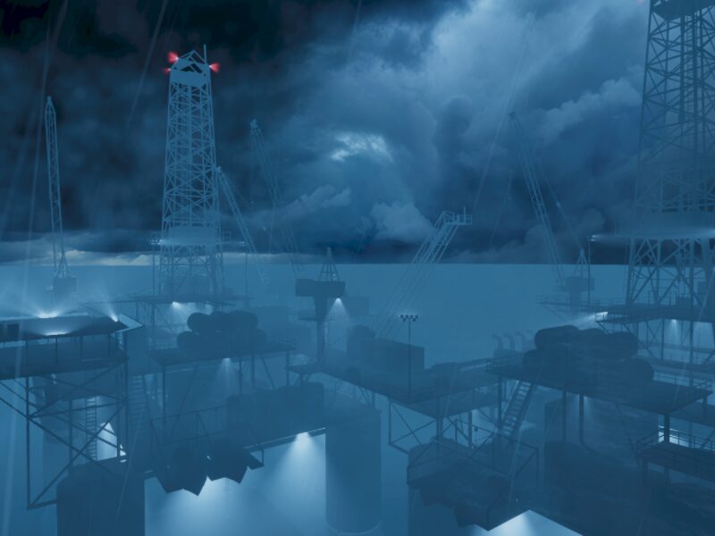 Stormy Oil Rig